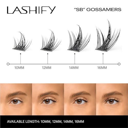 Lashify Star Burst 12mm Gossamer DIY Eyelash Extensions Refill, The Ultimate Multi-Length Multi Layered Lash, Black, Easy False Lashes
