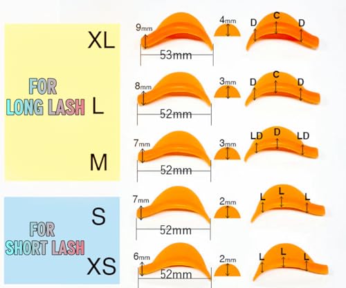 Flex C Lash Lift Pads 5 Sizes Silicone Shields Eyelash Perm