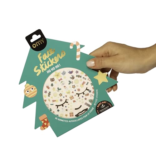 Omy Christmas Face Stickers - 85 Festive Repositionable Stickers
