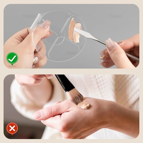 2 Pack Acrylic Makeup Mixing Palette with Stainless Steel Spatula