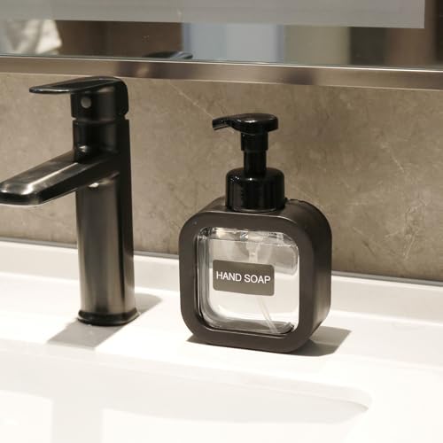 Foaming Soap Dispenser 300ml Refillable with 8 Waterproof Labels