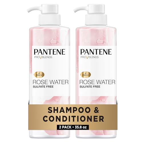 Pantene Rose Water Sulfate Free Shampoo & Conditioner Set, 17.9 Fl Oz