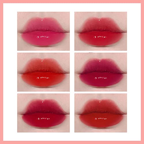 Eakroo 6 Colors Lip Tint Stain Mini Liquid Lipstick, Lip Gloss for Women, Lip Oil Stain, Lip Stain Long Lasting Waterproof, Lip Makeup, Korean Makeup, Cute Stuff, Non-Stick Cup, High Pigment