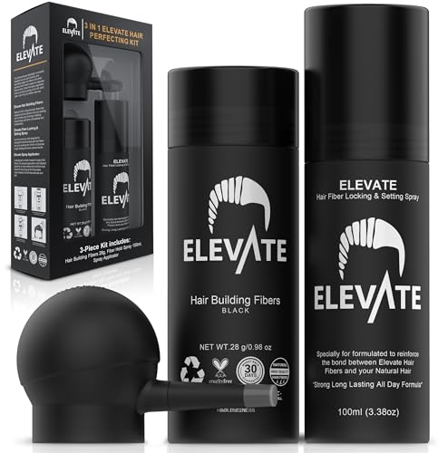 Elevate Hair Thickening Fibers 3-in-1 Kit with Spray & Setting Spray