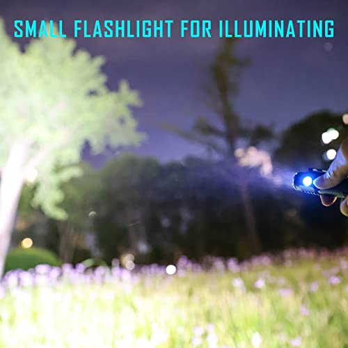 lexall Small Flashlight, 2 Pack 1500Lumens EDC Flashlight Rechargeable Waterproof Mini Flashlight with Clip, 4 Modes, Pocket Flashlight with Lanyard Handheld Flash Light for Camping, Hiking, Emergency