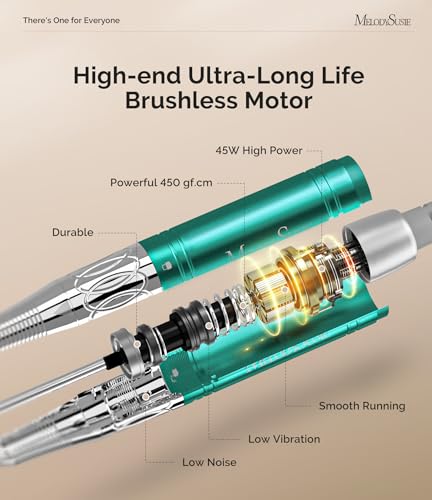 MelodySusie Cordless Nail Drill 40,000 RPM Professional Manicure Tool