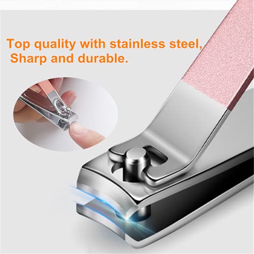 7-Piece Stainless Steel Manicure Set with Travel Case - Rose Gold