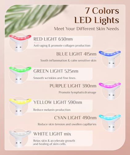 7 Color Red Light Therapy Face Massager with Vibration & Heat
