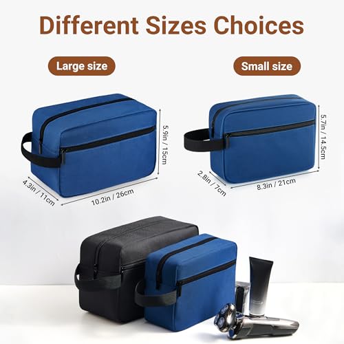 Elviros Travel Toiletry Bag Large Navy Blue Hanging Dopp Kit