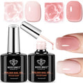 Modelones Base Coat Builder Nail Gel - 2 Pcs Nude & Rose Pink, Modelones B-Nude Rose-2
