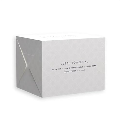 Clean Towels XL, Biodegradable, Extremely Soft, 50 Count, Vegan, Cruelty Free