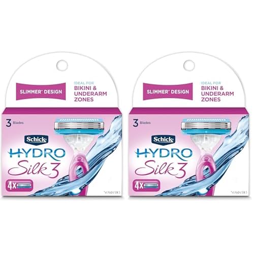 Schick Hydro Silk 3 Razor Blades Refills for Women, 4 Count (Pack of 2)
