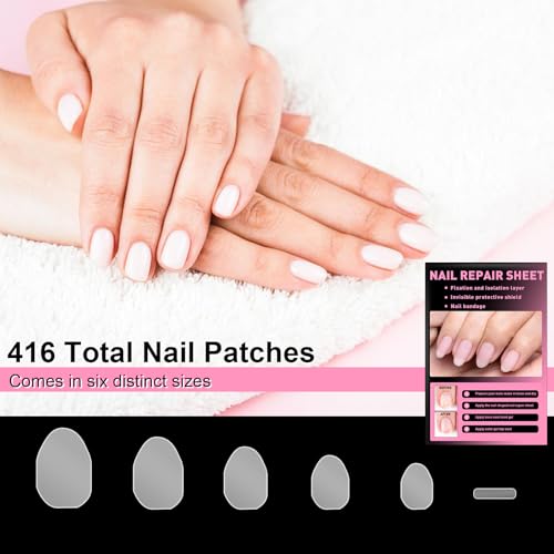 Veerlogix 1 Pack Clear Nail Repair Patches – 6 Sizes, Damaged Nail Fix Sheets