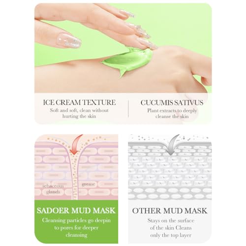 BIOAQUA Cucumber Moisturizing Facial Mud Mask Clean Pores Oil Control Refreshing Face Skin 8g x 10pcs