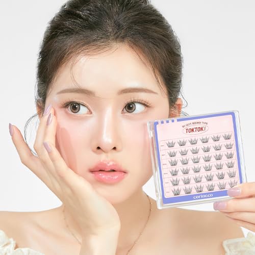 CORINGCO Self-Adhesive False Eyelashes - Natural Look, 9-11mm
