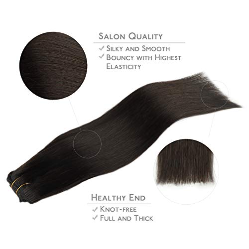 Wennalife Clip In Hair Extensions 18" 120g Dark Brown Remy