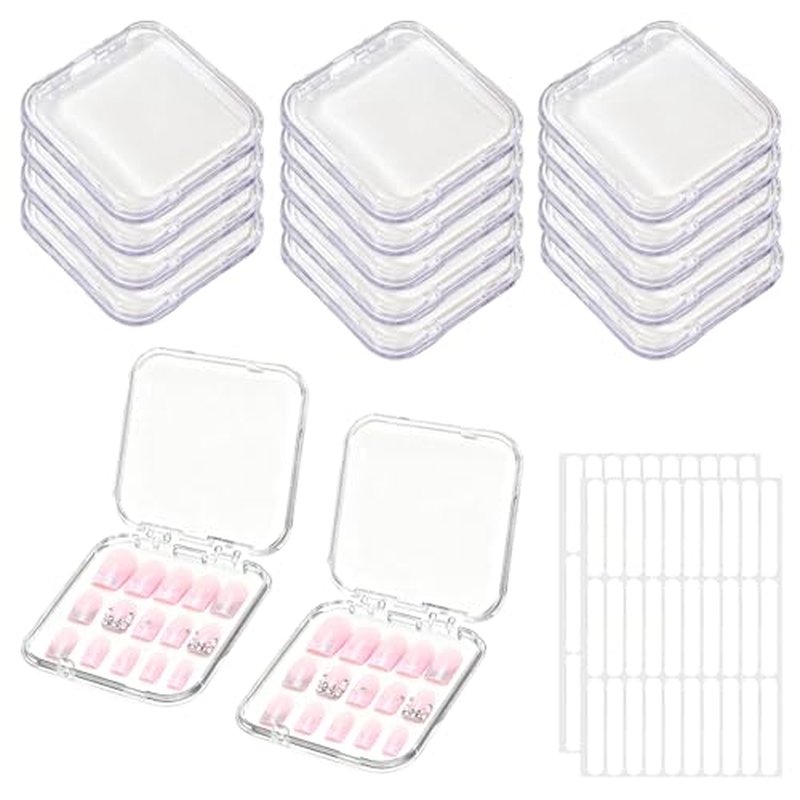 14-Piece Press On Nail Organizer Case with Double Sided Tape