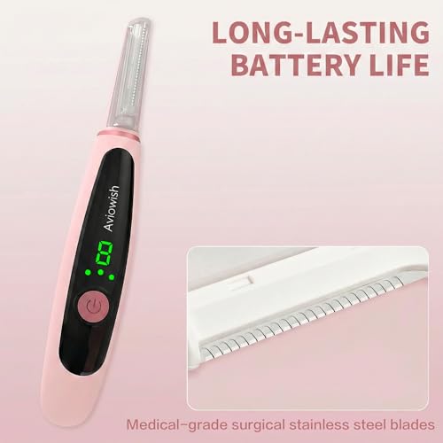 Sonic Dermaplaning Razor for Women face ? Beginner-Safe & Sensitive Skin Friendly, Controlled Exfoliation to Remove Peach Fuzz & Dull Skin ? 3 Precision Speeds ? 12 Blades&LED Light