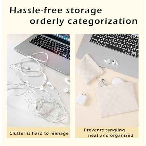 Leather Pocket Cosmetic Bag for Purse,Coin Purse Lipstick Cosmetic Accessories Organizer, Travel Kit Storage Pouch,Waterproof Portable No Zipper Self-closing (White/Small)