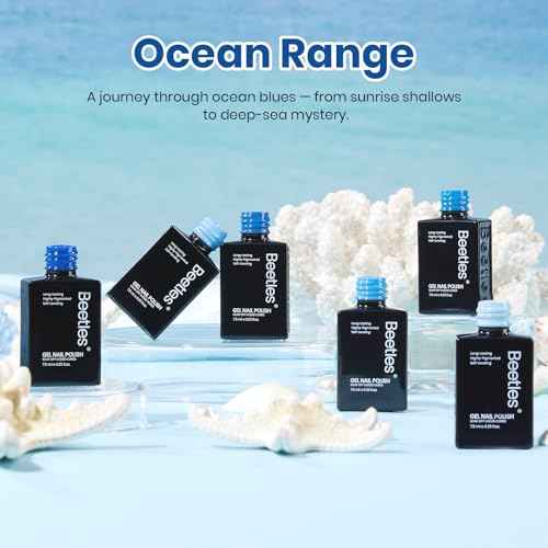 Beetles Blue Gel Polish Set Winter Gel Nail Polish 6 Colors Light Baby Dark Navy Blue Soak off Uv Led Lamp Needed Manicure DIY Home Gifts for Women Ocean Range