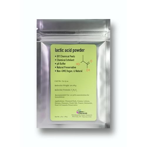 Lactic Acid Powder Lactic Acid Cosmetics Grade DIY Lactic Acid Peel for Skin Moisturizing by Talsen Chemicals (1 Ounce (Pack of 1)