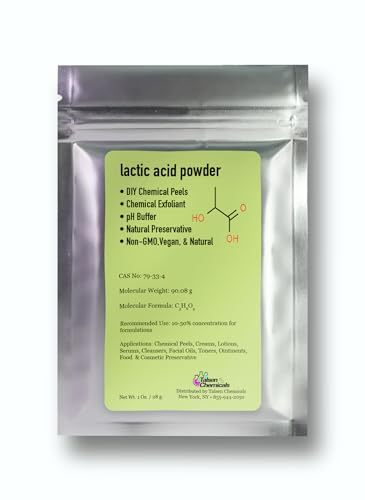 Lactic Acid Powder Lactic Acid Cosmetics Grade DIY Lactic Acid Peel for Skin Moisturizing by Talsen Chemicals (1 Ounce (Pack of 1)