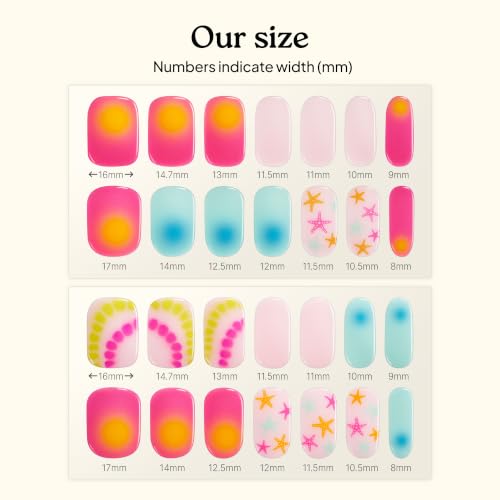 Heyhae Semi Cured Gel Nail Strips - No LED Needed, 28 Strips