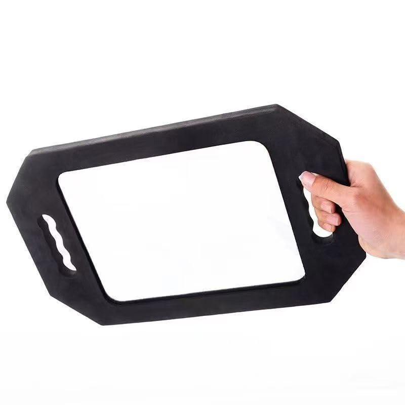 Barber Mirror with Double Foam Handles – Large Rectangular Salon Hand Mirror