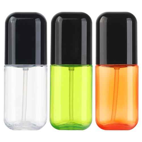 Travel Spray Bottle 3 Pack 2.7oz/80ml Portable Plastic Small Spray Bottles Refillable Mini Spray Bottle Empty Fine Mist Spray Bottles for Makeup Removers, Perfume, Essential Oils Toners Rose Waters
