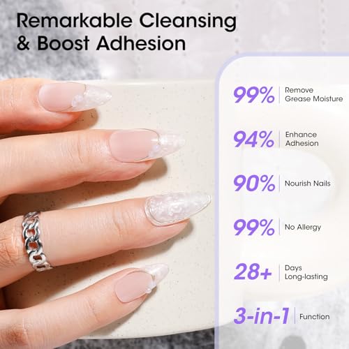 GELLEN 3-in-1 Nail Prep Dehydrator & Primer - Acid-Free 15ML, Air Dry, Nourishing