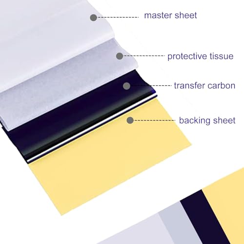 Tattoo Transfer Paper 50-Sheet Pack 4-Layer A4 Reusable