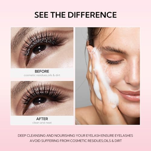 BREYLEE Lash Extension Shampoo Kit 60ml with Rinse Bottle