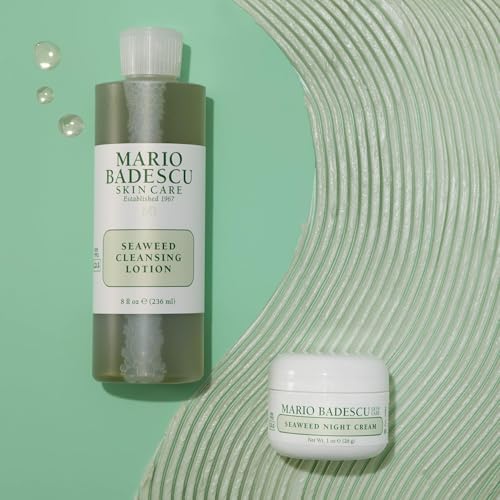 Mario Badescu Seaweed Night Cream for Women Anti Aging Oil-Free Moisturizer with Collagen & Sodium Hyaluronate, Ideal for Combination