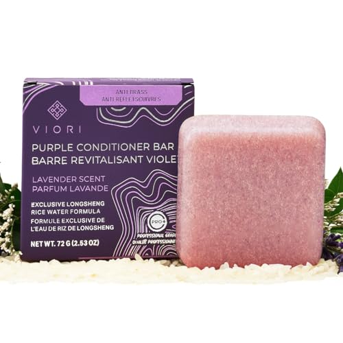Viori Purple Conditioner Bar - Handcrafted with Longsheng Rice Water & Natural Ingredients - Hair Toner for Blonde Hair - Neutralizes Brassy Tones In Blonde Hair