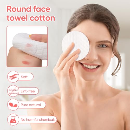 ICOTLE Extra Large Cotton Rounds - 3.14" Pure Cotton Pads (120 Count)