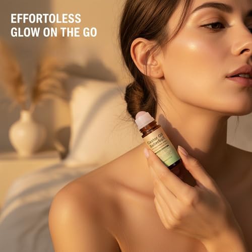RAINPOT Organic Castor Oil Roll-On with Rose Quartz Applicator