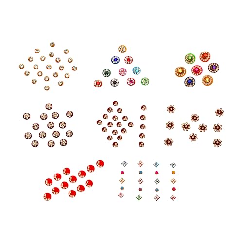 Bindi Pack of 8 Crystal Rhinestone Stickers for Forehead