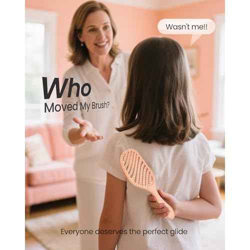 AIMIKE Detangling Brush, Wet Dry Vented Detangler Brush w/Soft Bristles, Pain-Free Detangle Hairbrush Loosens Stubborn Tangles, Extra Gentle on Sensitive and Fine Hair, for Women & Kids