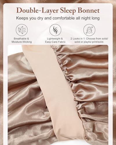 Double Layer Satin Sleep Bonnet for Long Hair & Braids