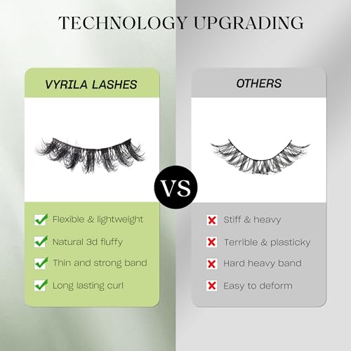 3D Faux Mink False Eyelashes 10 Pairs - Wispy Cat Eye Lashes