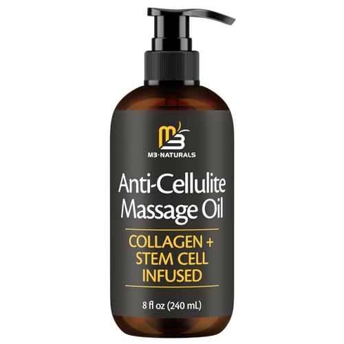 M3 Naturals Firming Body Massage Oil with Collagen – 8 Fl Oz