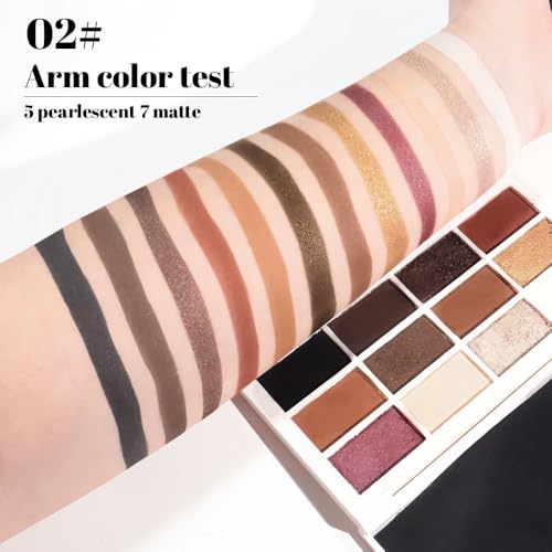 12 Colors Matte Shimmer Eyeshadow Palette with Mirror