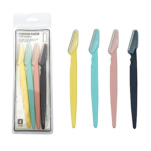 Eyebrow Razor for Women,4 Pcs Dermaplane Razor for Women Face Multipurpose Facial Hair Shaper Trimmer
