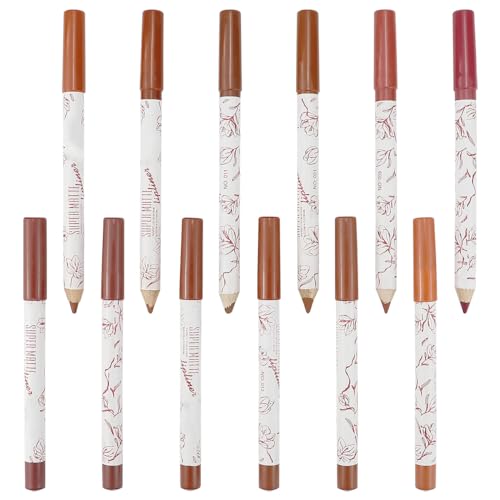 12-Color Matte Lip Liner Pencil Set - Waterproof Long Lasting