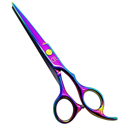 Professional Hair Cutting Shears,6 Inch Barber hair Cutting Scissors Sharp Blades Hairdresser Haircut For Women/Men/kids 420c Stainless Steel (Rainbow)