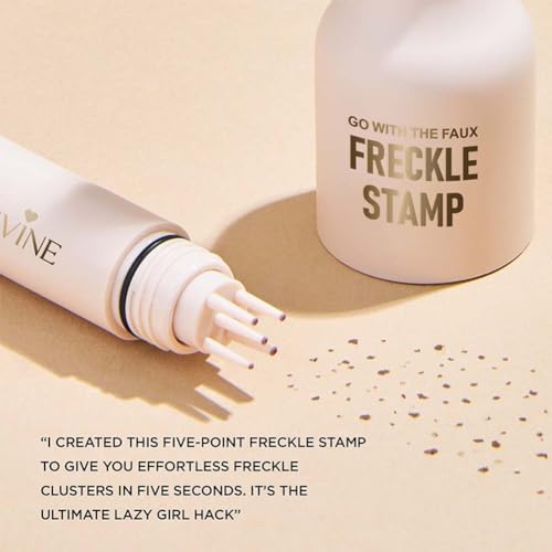Upgrade Faux Freckle Stamp Pen?Liquid Freckle Marker with Multi-Prong Soft Tip, Air Cushion Applicator for Natural Sun-Kissed Look, Long-Lasting Freckle Makeup Tool(1#LIGHT+2#MEDIUM)