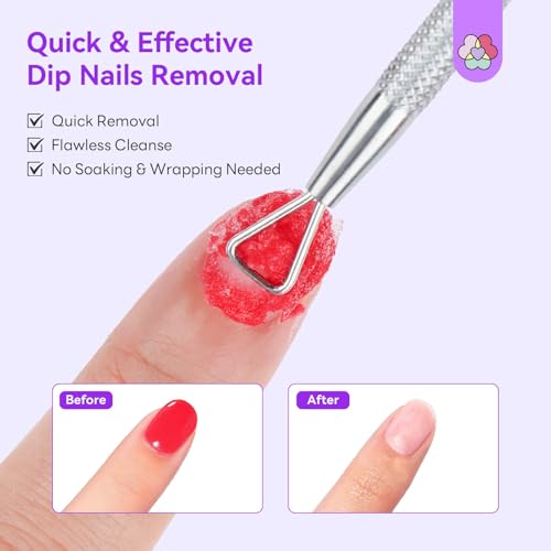 SAVILAND Dip Powder Remover Kit - Fast Nail Polish Removal with File (0.5 fl oz)