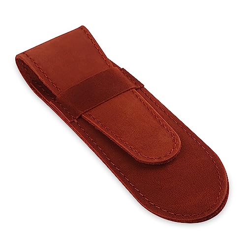 Straight Razor Case, Genuine Cowhide Leather Straight Razor Cover, Barber Straight Razor Holder, Travel Razor Case (Cognac)