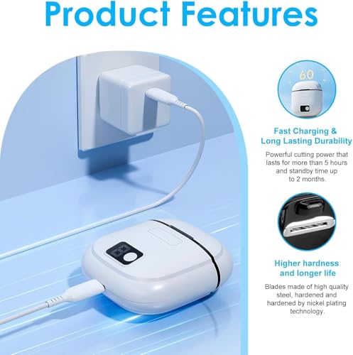 Electric Nail Clipper Set with LED Light - 3-in-1 Trimmer