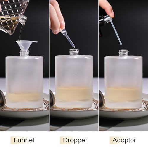 Yerpkefey 100ml Frosted Glass Perfume Spray Bottle with Dispensers - Refillable & Elegant